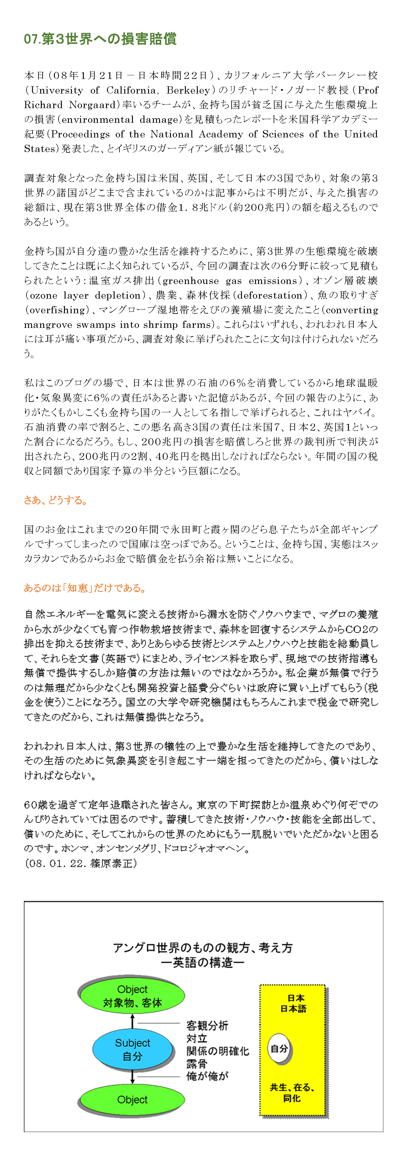 第三世界への損害賠償