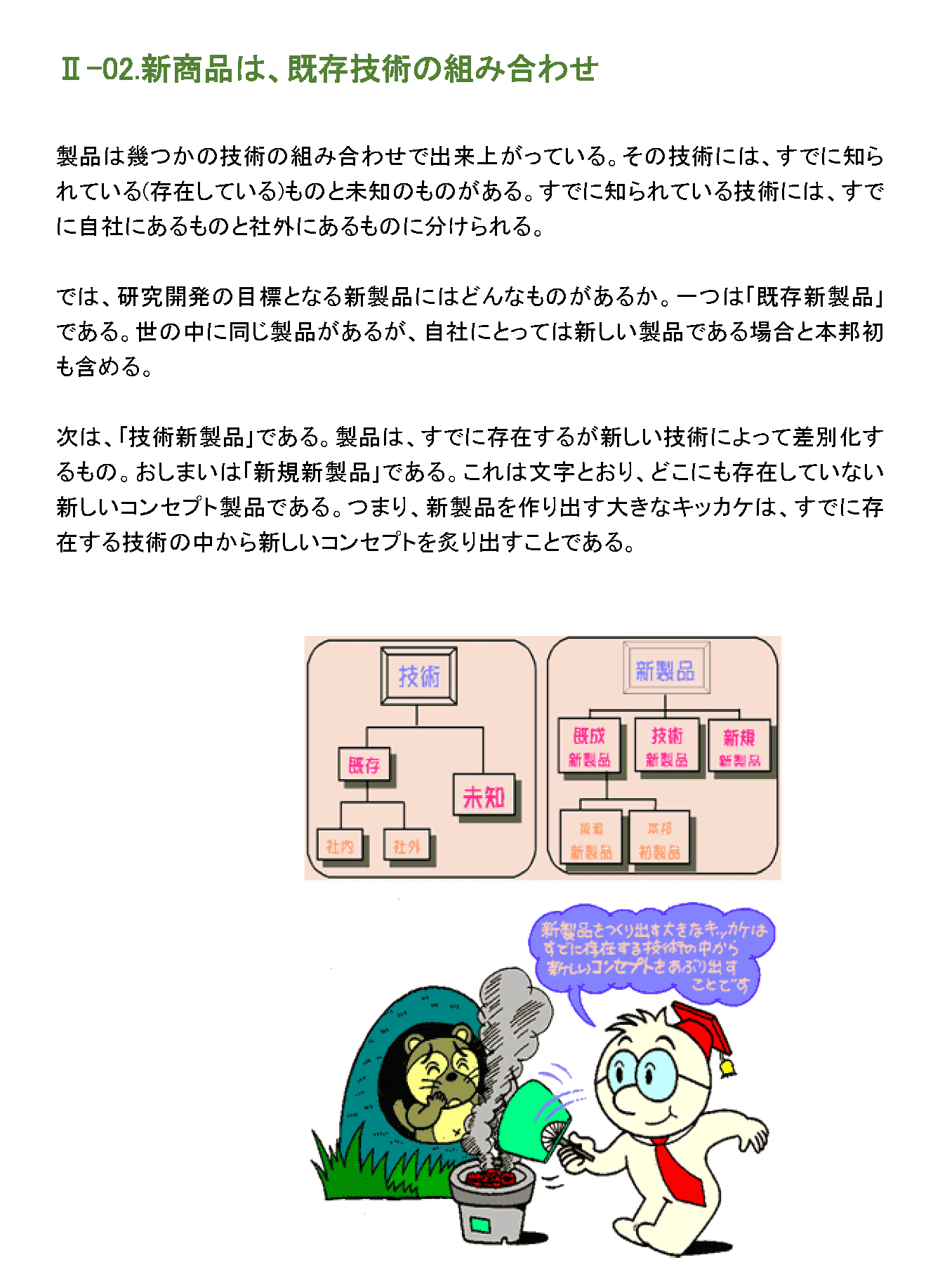 新商品は、既存技術の組み合わせ