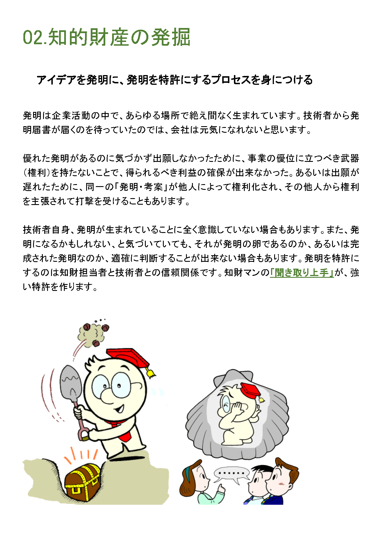 知的財産の発掘